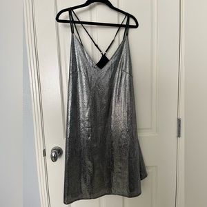 Aakaa Silver Mini Dress